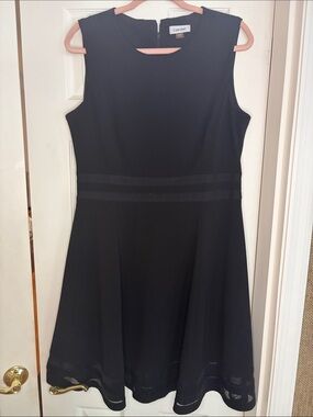 Calvin Klein Black Sleeveless A-Line Midi Dress